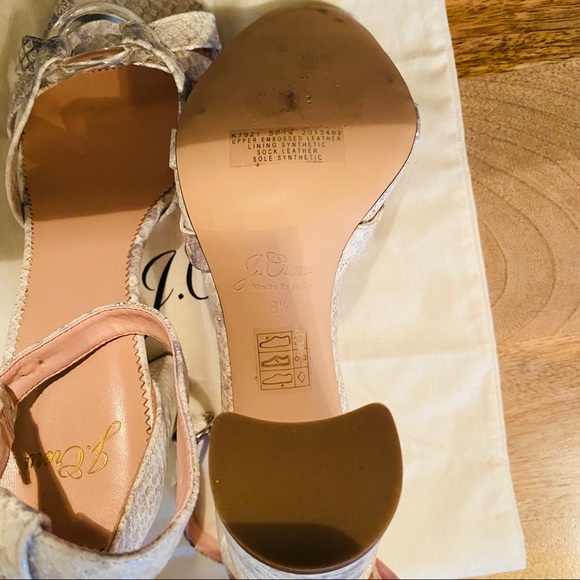 J. Crew Stella Snakeskin Ankle Strap Sandals - Picture 5 of 6